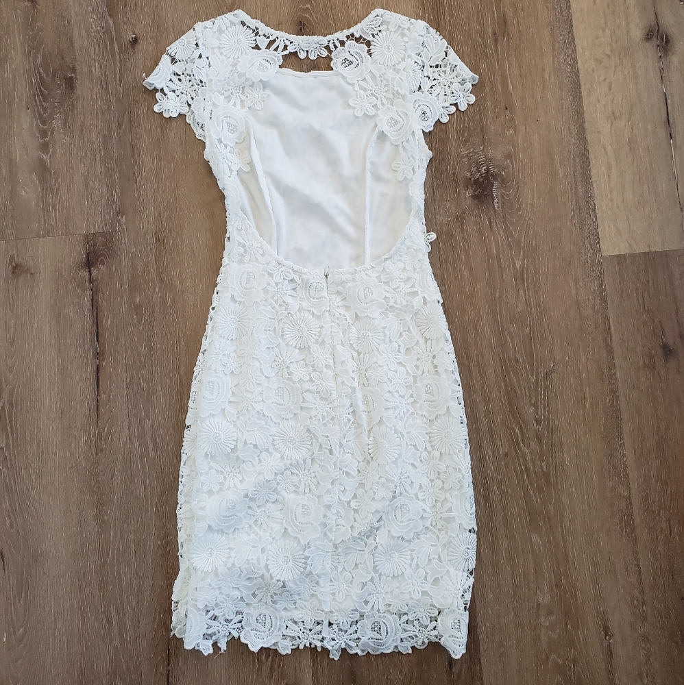 Lulu's Backless Ivory Dress - Picture 2 of 7